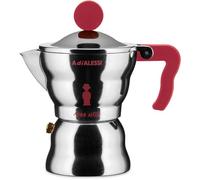 Alessi, Caffettiera Espresso di Design, Corpo in Alluminio, Manico e Pomolo in Resina Termoplastica, 1 Tazza