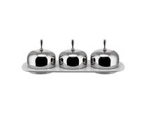 Alessi Ciotola per marmellata Dressed con 3 Scomparti in Porcellana, Bianco, 5 x 21.5 x 27 cm, 3 unità