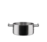 Alessi Convivio DC101/20 - Casseruola a Due Manici in Trilamina di Design, Adatta a Induzione, in Acciaio Inossidabile e PVD con Fondo in Acciaio Magnetico, 20 cm, Satinata