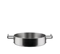 Alessi Convivio DC102/24 - Casseruola Bassa a Due Manici in Trilamina di Design, Adatta a Induzione, in Acciaio Inossidabile e PVD con Fondo in Acciaio Magnetico, 24 cm, Satinata