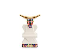 Alessi Cow ESA05 4 Statuina Bue per Presepe in Porcellana con Decalcomanie Applicate a Mano e Dettagli in Oro 24 Carati, Multicolore