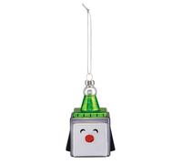 Alessi Cubik Penguin GJ02 5, Decorazione Natalizia di Design Vintage, Raffigurante un Pinguino, in Vetro Soffiato Decorato a Mano, Multicolore
