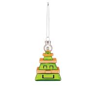 Alessi Cubik Tree GJ02 4, Decorazione Natalizia di Design Vintage, Raffigurante un Albero di Natale, in Vetro Soffiato Decorato a Mano, Verde Smeraldo