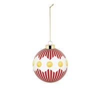 Alessi Delight NZ04 1 - Palla per Albero di Natale, in Vetro Soffiato, Diametro 9 cm, Rosso, Bianco, Oro