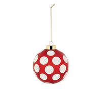 Alessi Delight NZ04 3 - Palla per Albero di Natale, in Vetro Soffiato, Diametro 9 cm, Rosso, Bianco, Oro