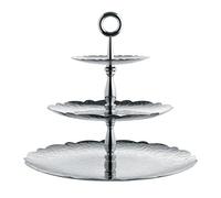 Alessi Dressed for X-mas Alzata a Tre Elementi con Decoro a Rilievo, Acciaio Inossidabile, Argento, 34x34x31.00 cm