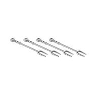 Alessi Dressed for X-mas Set di 4 Forchettine per Antipasti, Acciaio Inossidabile, Argento, 12.00x1.40x8 cm