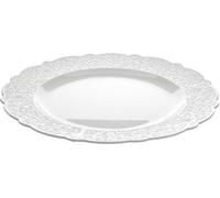 Alessi Dressed Piatto da Portata in Porcellana Bianca con Decoro a Rilievo, Porcellana, Argento, 3.200 x 35.500 x 34.700 cm