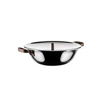 Alessi edo | PU308 - Wok in Trilamina con Coperchio in Acciaio Inox, Manici e Pomolo in Acciaio Inox con Rivestimento in PVD, Marrone