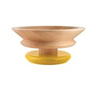 Alessi ES15 Centrotavola in Legno di Tiglio, Base Colorata, Giallo, 100 Values C