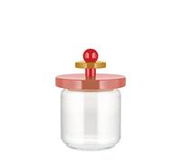 Alessi ES16/75 2 Barattolo Ermetico in Vetro con Coperchio in Legno di Faggio, 100 Values Collection, Acciaio, Giallo/Rosso/Rosa