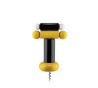 Alessi ES17 1 Cavatappi in Legno di Faggio, 100 Values Collection, Acciaio, Nero/Bianco/Giallo