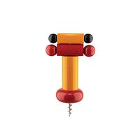 Alessi ES17 Cavatappi in Legno di Faggio, 100 Values Collection, Acciaio, Giallo/Nero/Rosso