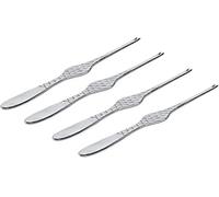 Alessi FM23/43S4 Colombina Fish, Set di Quattro Forchettine per Crostacei in Acciaio Inossidabile 18/10, Colore: Argento, Finitura Lucida, 4 unità