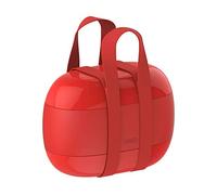 Alessi Food À Porter Sa02 R, Lunch Box A Tre Scomparti in Resina Termoplastica, Rosso, 10 cm