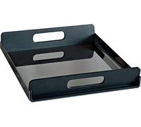Alessi GIA01/45 Vassily Vassoio Rettangolare in Acciaio Inossidabile 18/10 Lucido con Manici in Resina Termoplastica, Nero