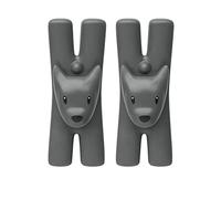 Alessi Giampo MMI32D B, Set di 2 Mollette Magnetiche da Cucina di Design, Resina Termoplastica, Nero