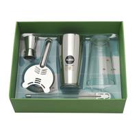 Alessi Il Bar 5050SET - Set Accessori per Cocktail in Acciaio Inox e Vetro, 4 pezzi