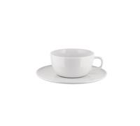 Alessi Itsumo NF07/87S - Set di una Tazza da Caffè Filtrato di Design, con Sottotazza, Uso Quotidiano, Estetica Minimale, in Porcellana Bianca, Diametro 15 cm