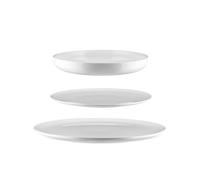 Alessi Itsumo NF07S12 - Servizio di Piatti di Design, Uso Quotidiano, Estetica Minimale, in Porcellana Bianca, 12 Pezzi