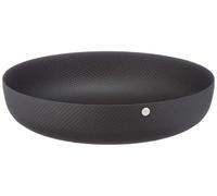 Alessi JM17/21 BT - Cestino Rotondo di Design, in Acciaio Colorato con Resina Epossidica e Decoro a Rilievo, Nero, 21 cm