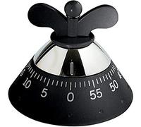 Alessi Kitchen Timer A09 B - Timer da Cucina di Design con Movimento Meccanico in Resina Termoplastica, Nero