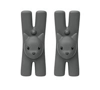 Alessi Lampo MMI32CS B, Set da 2 Mollette Magnetiche da Cucina di Design, Resina Termoplastica, Nero
