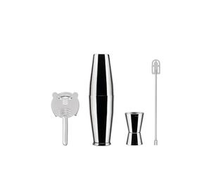 Alessi Lunar Eclipse 5050SET I - Kit per Mixare Cocktail Ispirato all'Universo Lunare con Agitatore e Passino, Acciaio Inossidabile 18/10 Lucido, 5 Pezzi