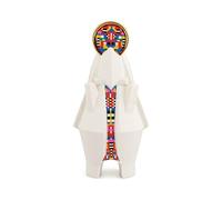 Alessi Mary ESA05 2 Statuina Madonna per Presepe in Porcellana con Decalcomanie Applicate a Mano e Dettagli in Oro 24 Carati, Multicolore