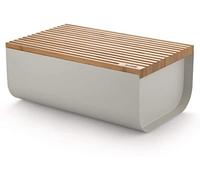 Alessi Mattina BG03 WG - Cassetta per Pane, Acciaio Colorato con Resina Epossidica, Legno di Bambù, Warm Grey