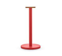 Alessi BG05 R Portarotolo da Cucina di Design, Acciaio colorato con Resina epossidica,Legno di bambù, Rosso