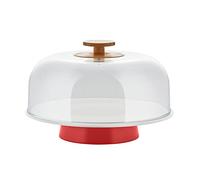 Alessi BG06 R Alzata di Design, Porcellana,PMMA,Legno di bambù, Rosso