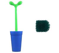Alessi Merdolino ASG04 AZ Scopino di Design in Resina Termoplastica per Pulizia WC, Blu & SG04SPAZZO Spazzola per Scopino da Bagno