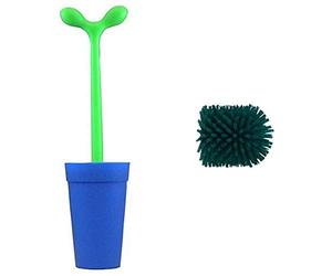 Alessi Merdolino ASG04 AZ Scopino di Design in Resina Termoplastica per Pulizia WC, Blu & SG04SPAZZO Spazzola per Scopino da Bagno