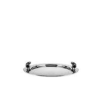 Alessi - MGVASS - Vassoio rotondo in acciaio lucido con manici in PA, nero.