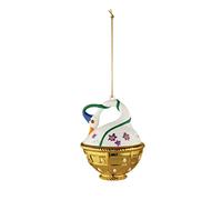 Alessi MJ16 10 Cigno di Primavera Decorazione in Porcellana, Decorata a Mano, Multicolore, Set da 4