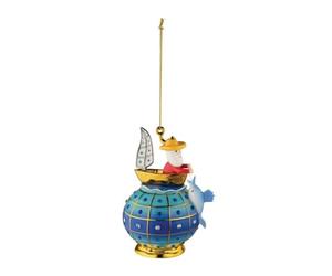 Alessi MJ16 12 Il Vecchio e il Mare Decorazione in Porcellana Decorata a Mano, Multicolore