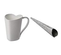 Alessi MMI24 To, Tazza in Osso a Forma di Cuore, Bianco + MMI25 You Cuocitè, in