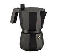 Alessi Moka DC06/6 B - Caffettiera in alluminio pressofuso, manico e bottone in PA, nero, 6 tazze