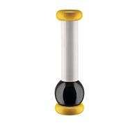 Alessi MP0210 1 Macinasale, Pepe e Spezie in Legno di Faggio, Giallo, Nero e Bianco, 100 Values Collection, Acciaio