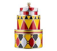 Alessi MW31S3 Stapelbare Aufbewahrungsbox aus Weissblech con Dekor 3 tlg