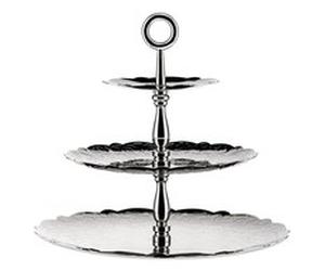 Alessi MW52/3 Dressed for X-Mas Etagere aus Edelstahl con Reliefdekor Stahl