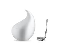 Alessi Nunziatella ESI23 SET, Contenitore e Mestolo Forato di Design per servire la Mozzarella, in Resina Termoplastica, Bianco