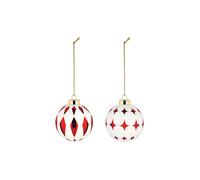ALESSI Palla di Natale 2 pz. 6 cm Bianco/Rosso rosso