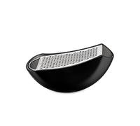 Alessi Parmenide AARU01 B - Grattugia con Raccoglitore in Resina Termoplastica e Acciaio Lucido, Nero