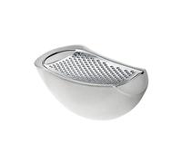 Alessi Parmenide AARU01 I - Grattugia con Raccoglitore di Design, in Resina Termoplastica e Acciaio Lucido, Ghiaccio