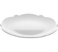 Alessi - Piatto da dessert in porcellana con decoro in rilievo, colore: Bianco - set da 4