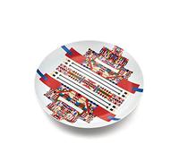 Alessi Piatto per Dolci in Porcellana Decorata, Multicolore, 2.5 cm x 30 cm x 30 cm