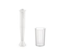 Alessi Plissé MDL10 W - Frullatore a Immersione di Design con Bicchiere Graduato, in Resina Termoplastica, Spina Europea 500W, Bianco