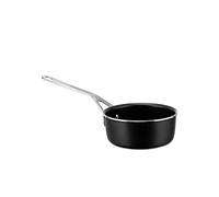 Alessi Pots&Pans Casseruola a Manico Lungo al, Alluminio con Rivestimento Antiaderente, Inossidabile 18/10, Fondo in Acciaio Magnetico Adatto Anche alla Cottura a Induzione, Nero, 16 cm